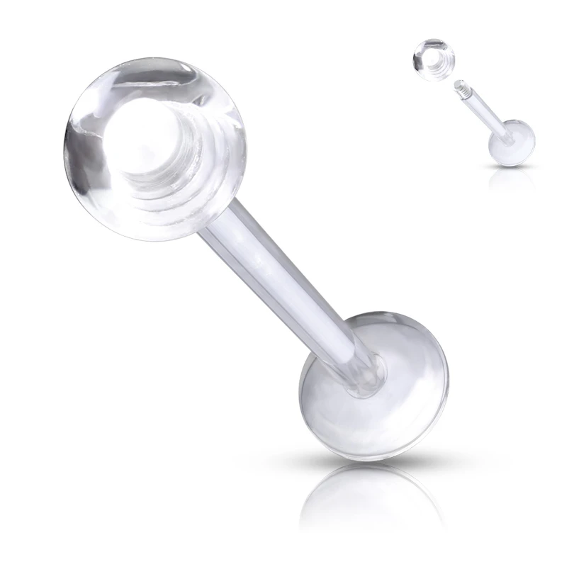 Átlátszó labret retainer golyóval