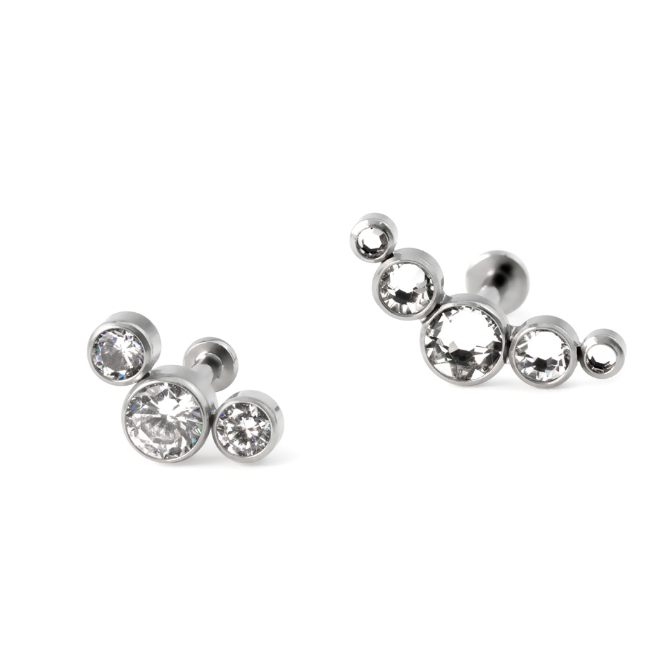 Push-in titán labret különféle kövekkel