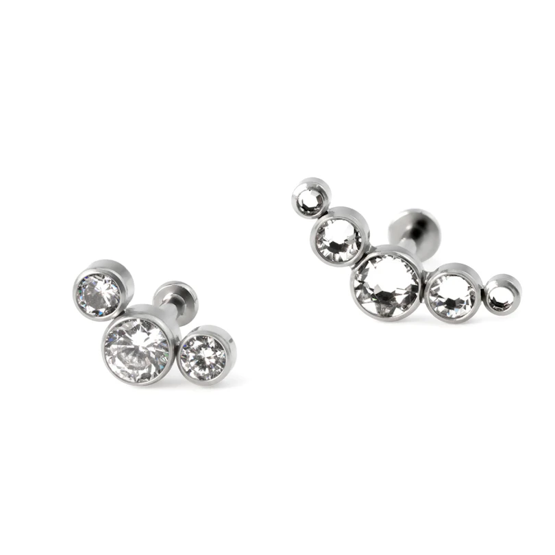 Push-in titán labret különféle kövekkel