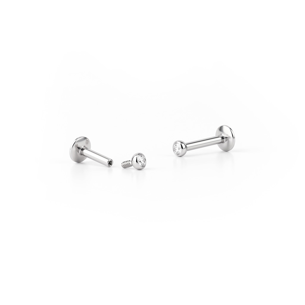 Apró, belső menetes szárú labret