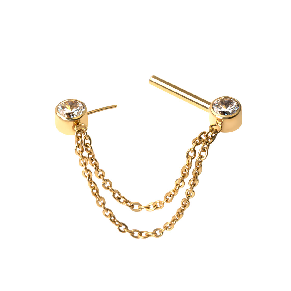 Mellbimbó barbell titánból, lánccal