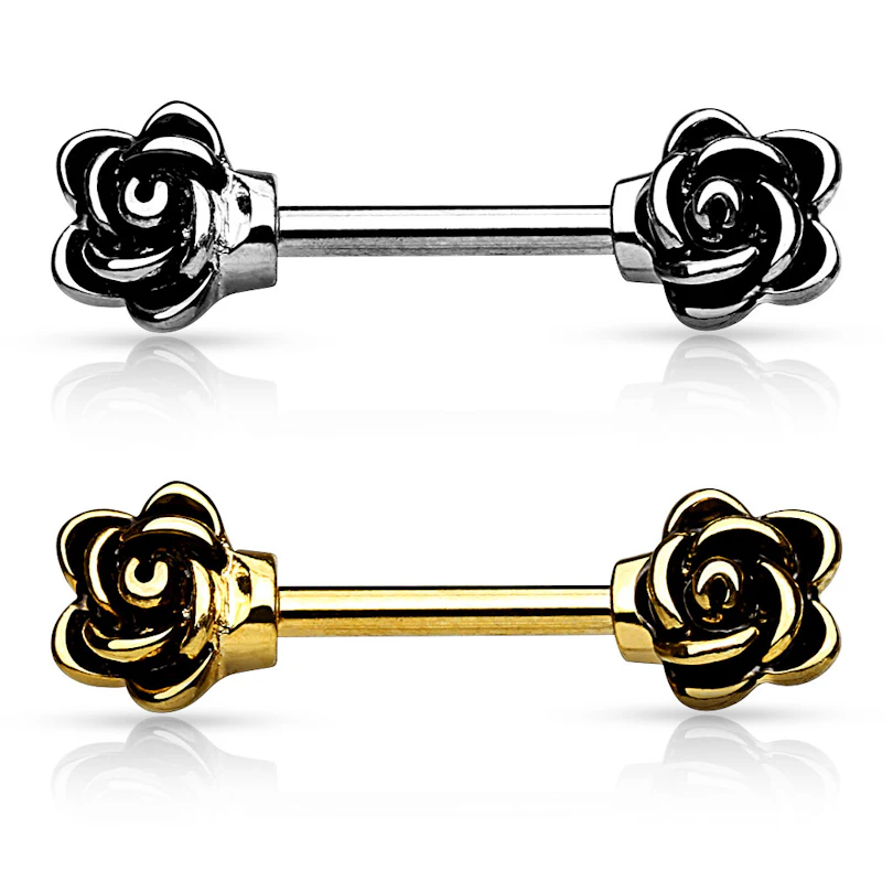 Mell piercing rózsákkal