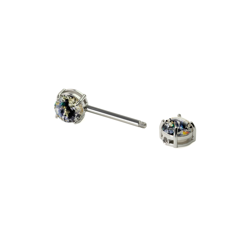 Mell piercing láva glitteres kővel