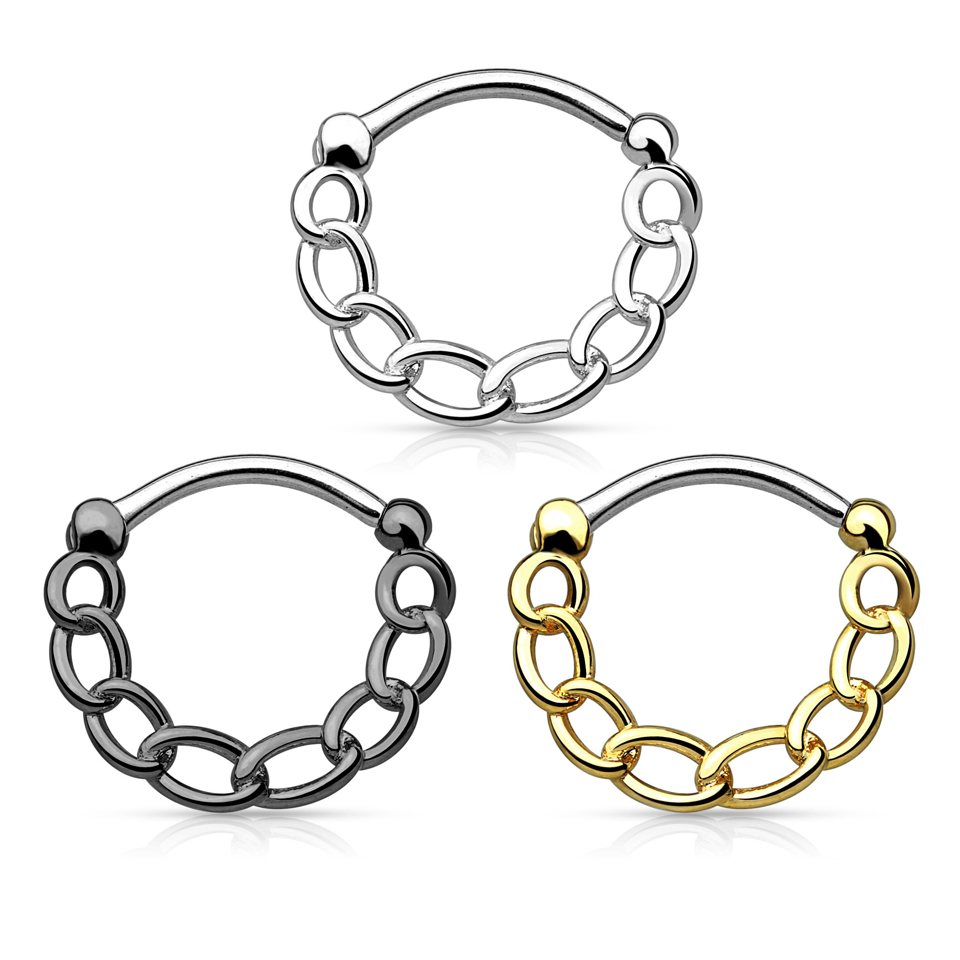 Septum piercing lánc díszítéssel