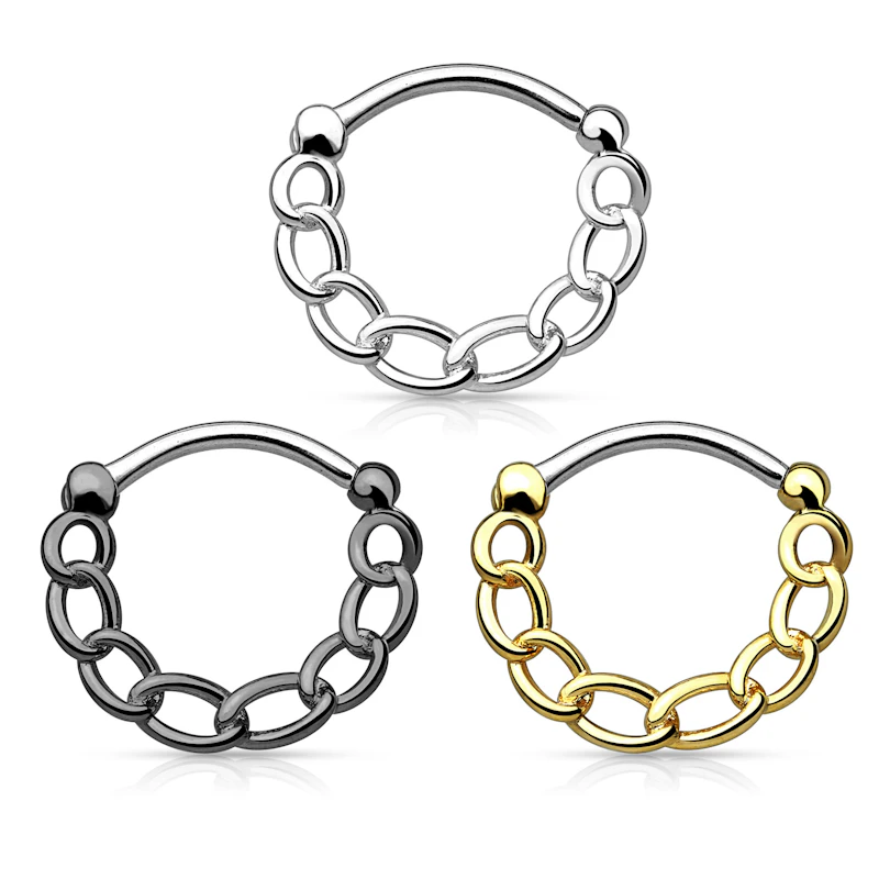 Septum piercing lánc díszítéssel