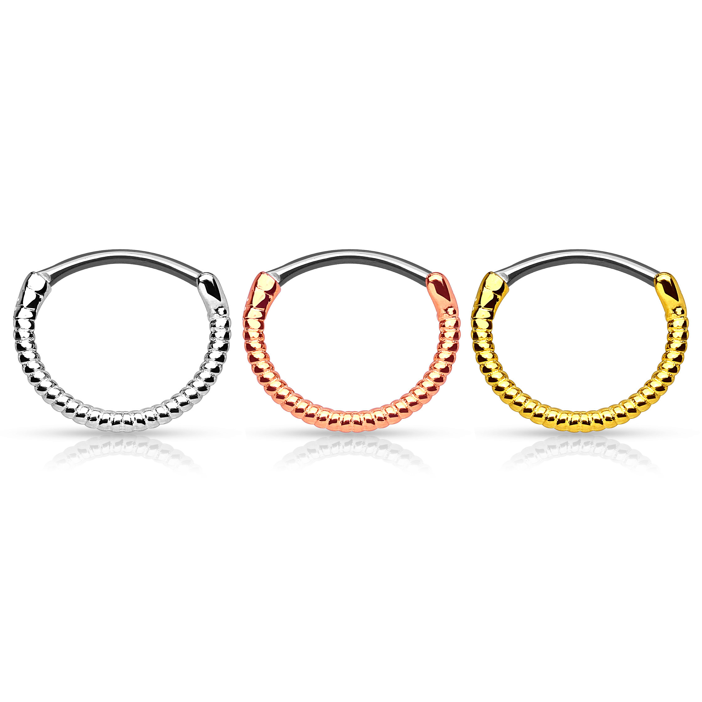 Septum piercing sodrott szárral