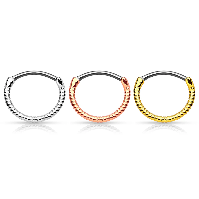 Septum piercing sodrott szárral