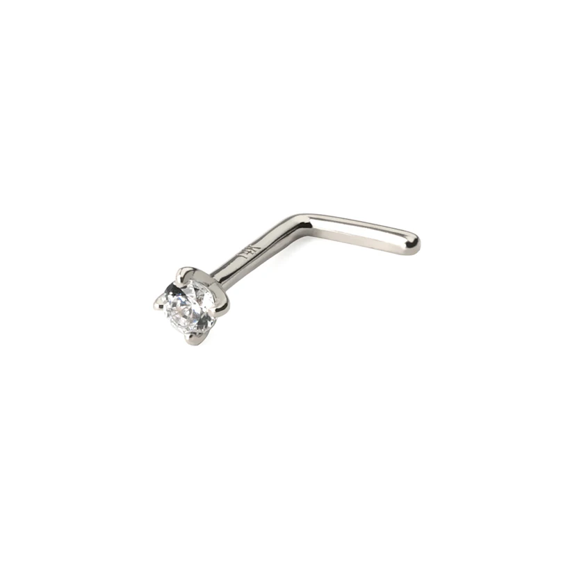 Orr piercing 14 karátos aranyból, kerek kővel