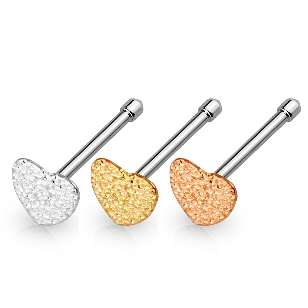 Orr piercing egyenes szárral, kalapált szívvel
