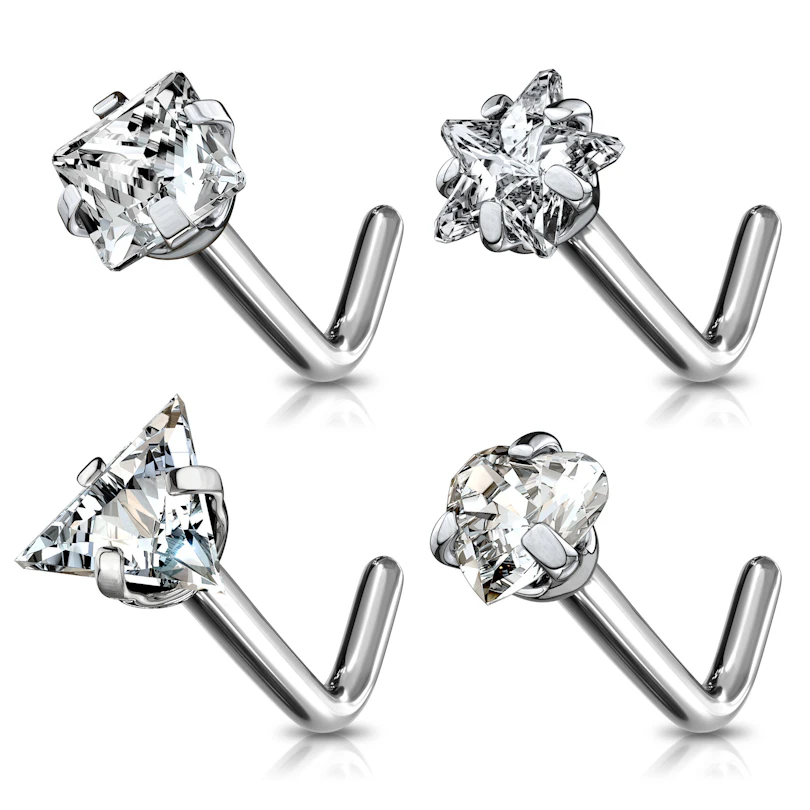 Orr piercing titániumból és többféle kő dizájnnal
