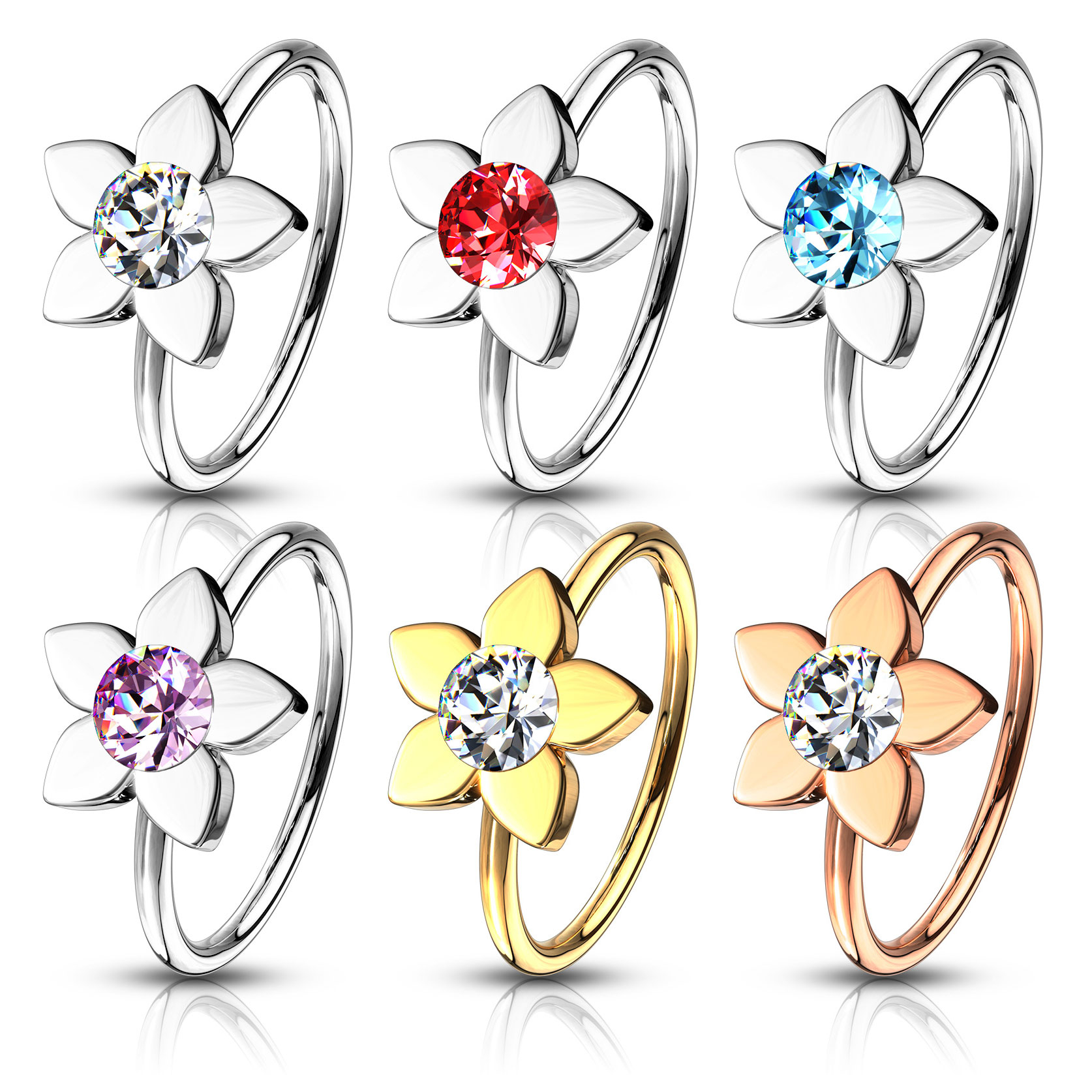 Orr karika lótuszvirággal és kővel