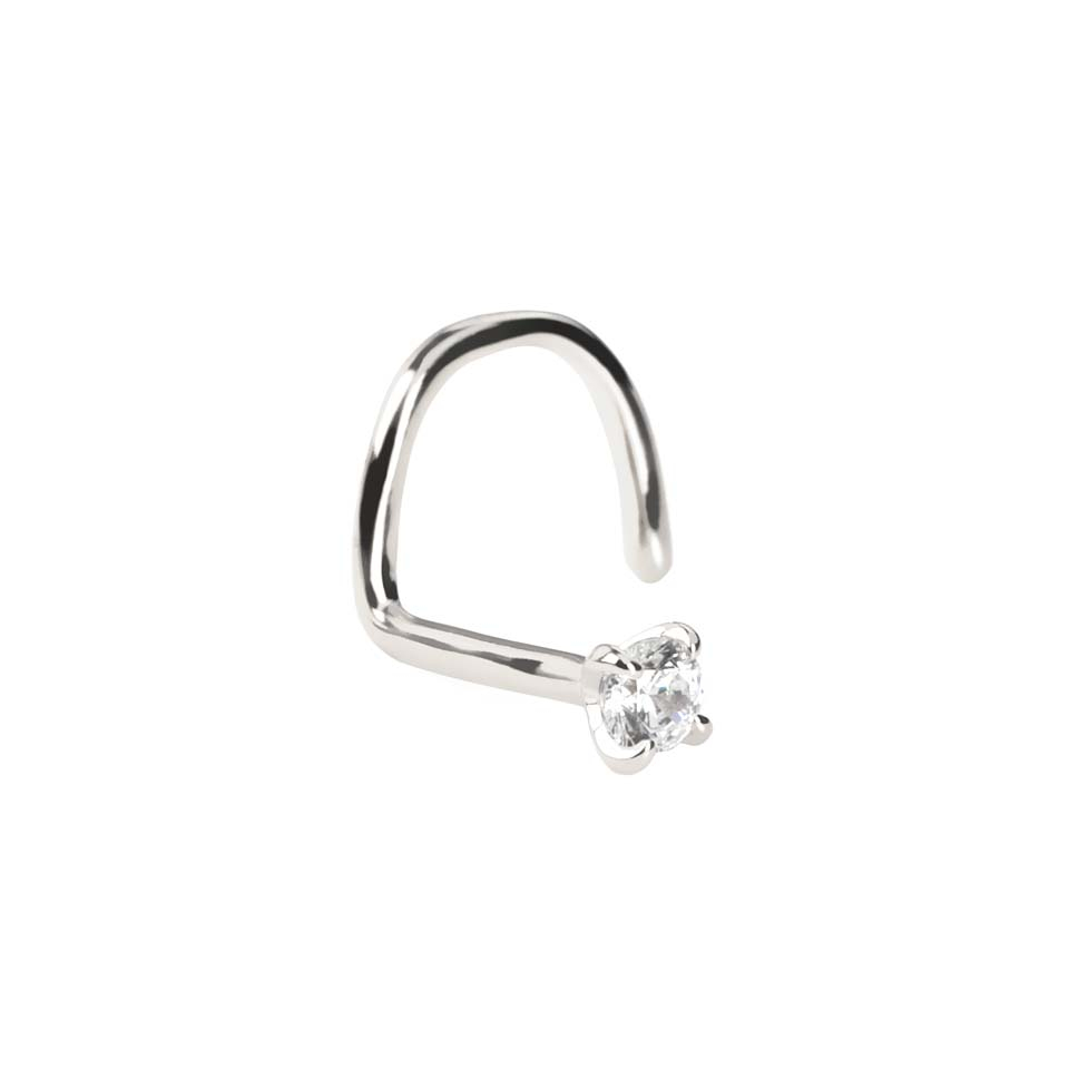 Orr piercing, 14 karátos aranyból, kő dísszel