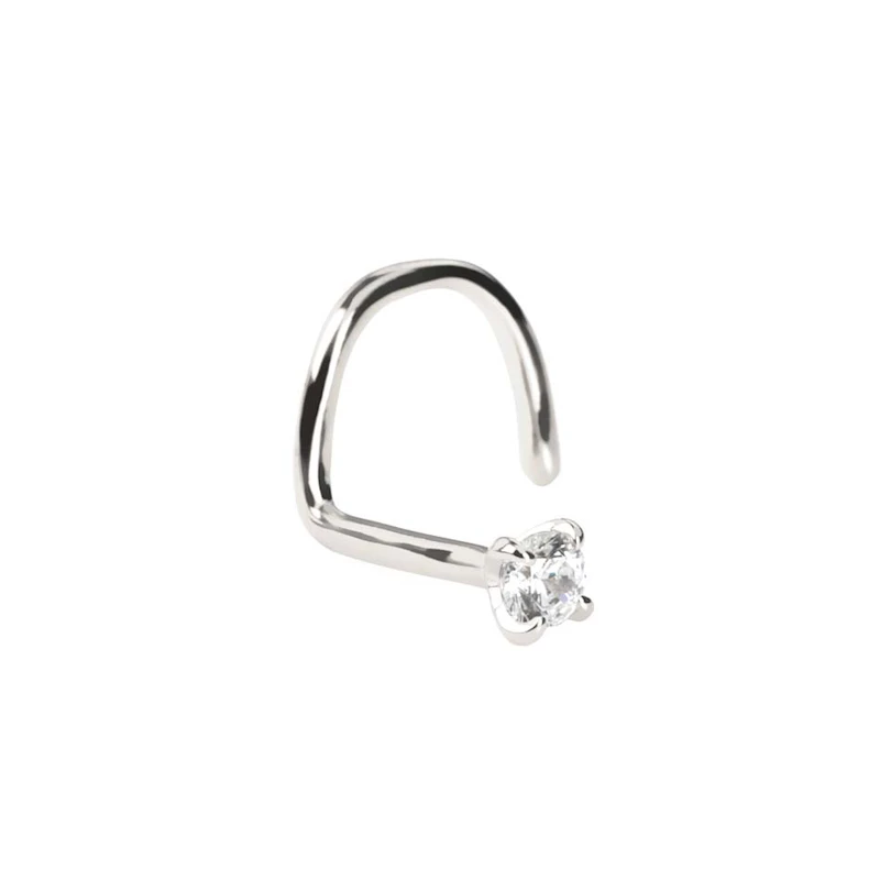 Orr piercing, 14 karátos aranyból, kő dísszel