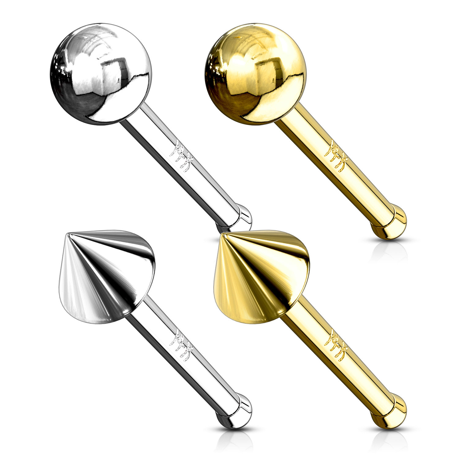 Orr piercing 14 karátos aranyból, golyóval vagy tüskével