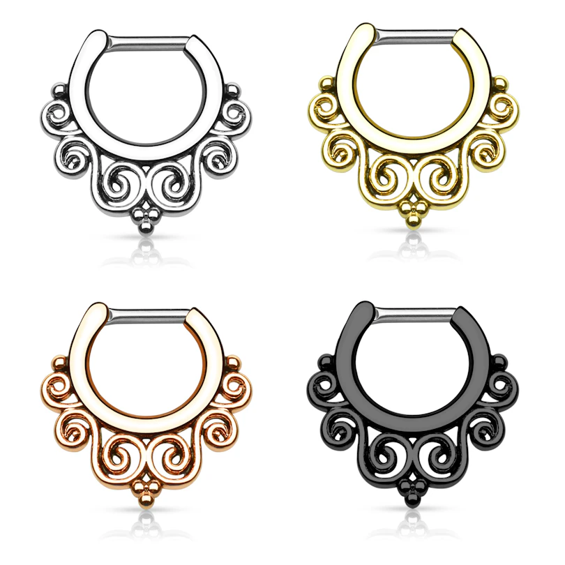 Septum piercing díszes szegéllyel