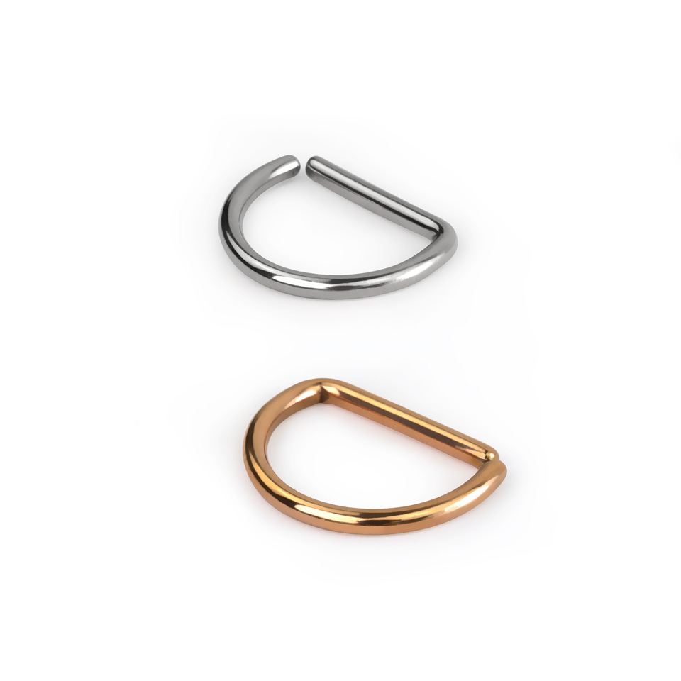 D-formájú piercing karika