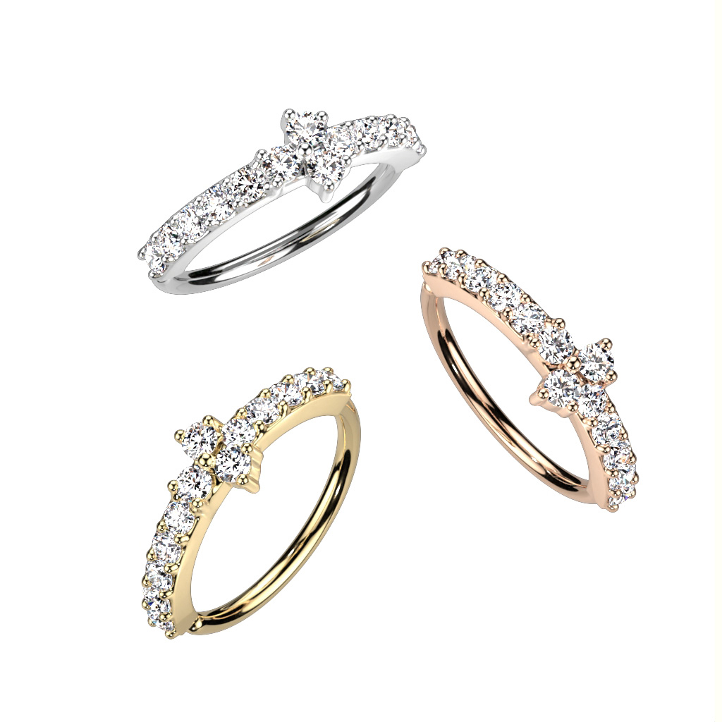 Csavart karika kőberakással, háromszög alakú kővel a közepén