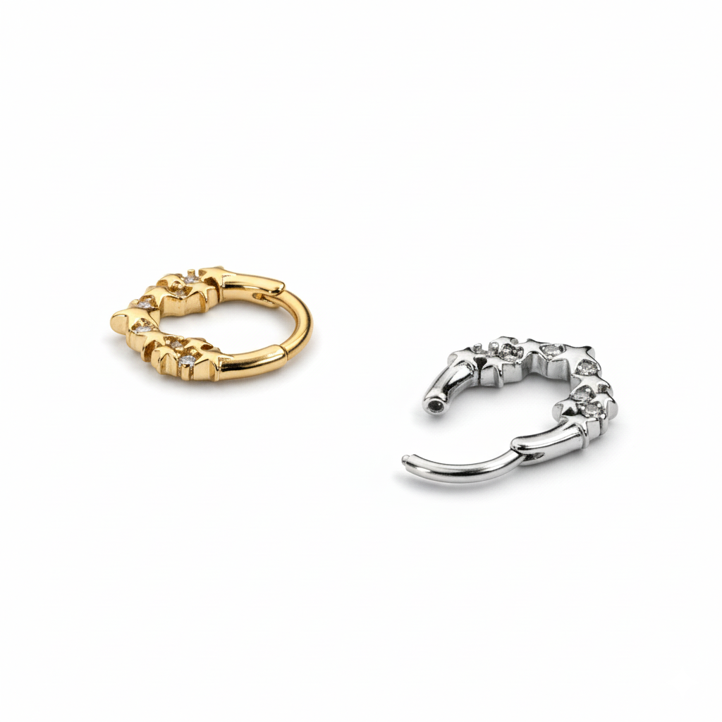 Előre néző karika csillagokkal és kövekkel