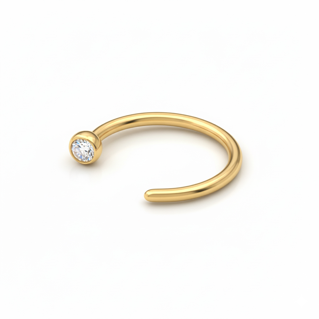 Titán nyitott karika kővel