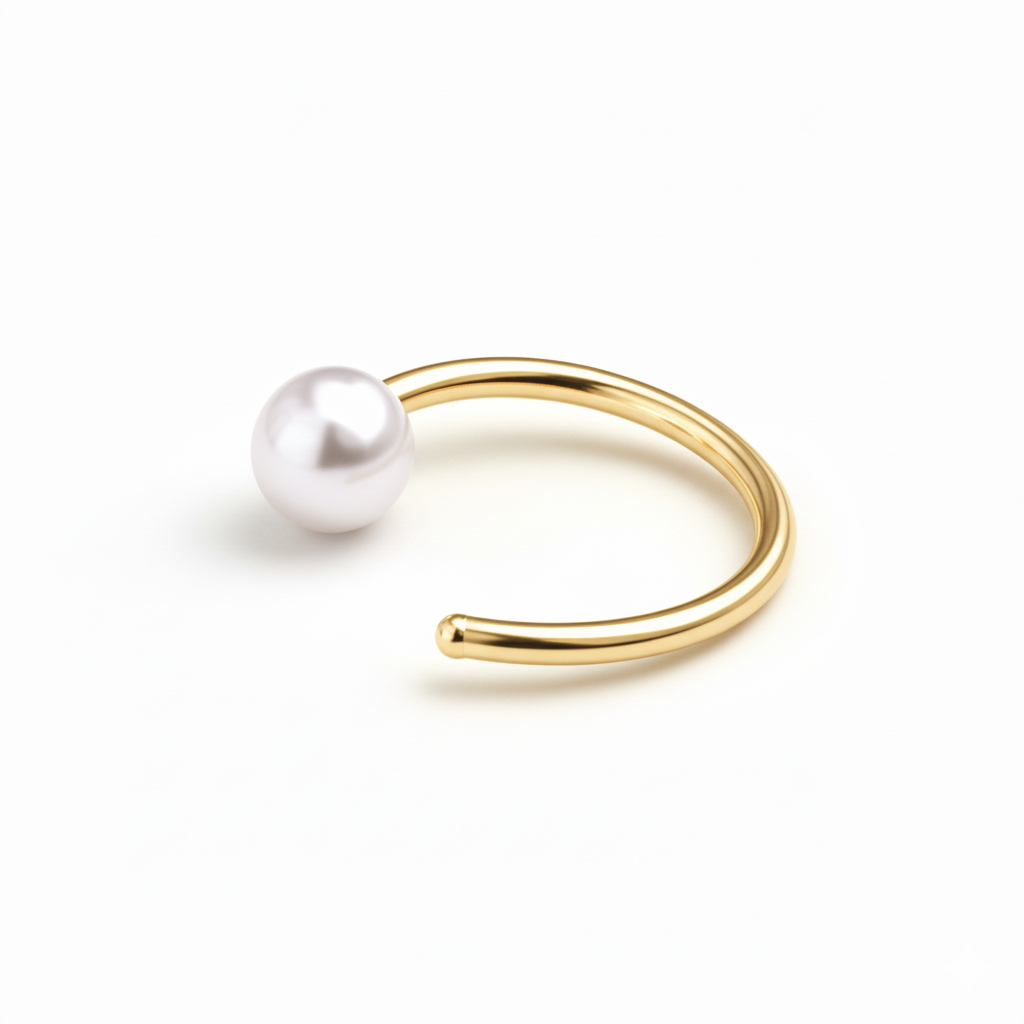 Titán nyitott karika gyönggyel