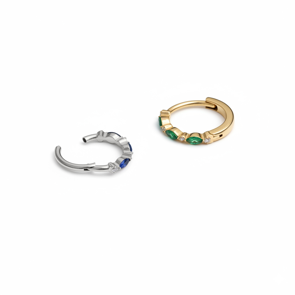 Titán karika színes kövekkel