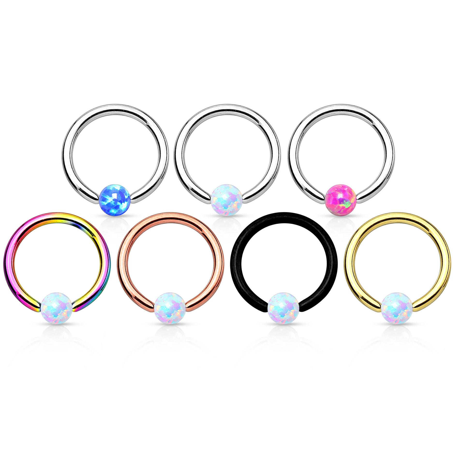 Golyózáras karika opál kővel