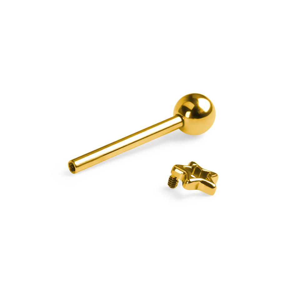 Titán nyelvpiercing csillaggal