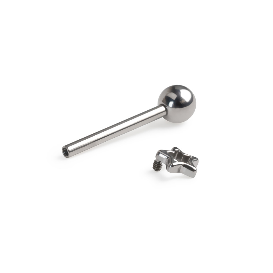 Titán nyelvpiercing csillaggal