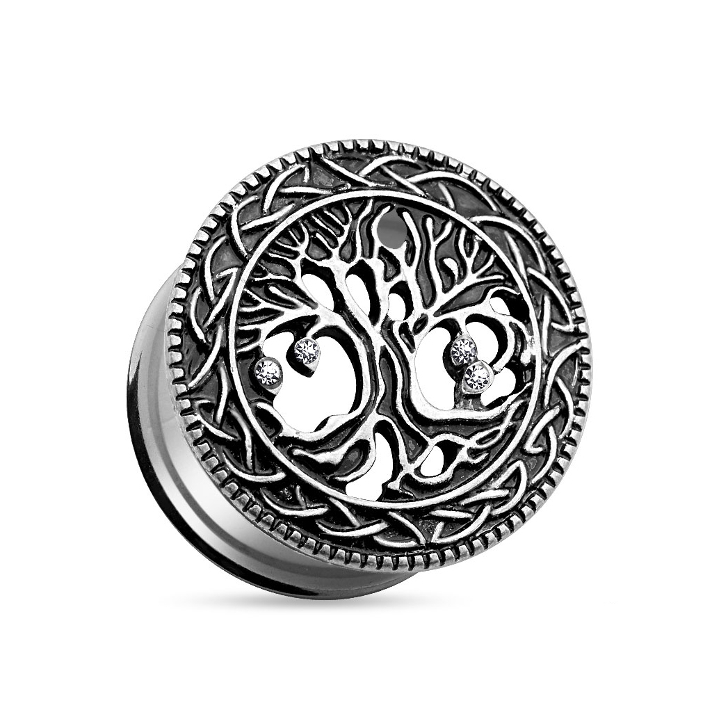 Tunnel orvosi acélból, az élet fájával díszítve