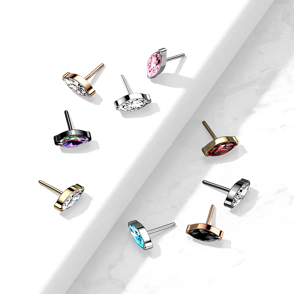 Titán, menetnélküli, push-in fej marquise kővel