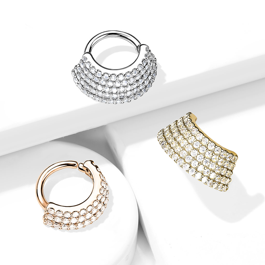 Rétegelt karika kristályokkal